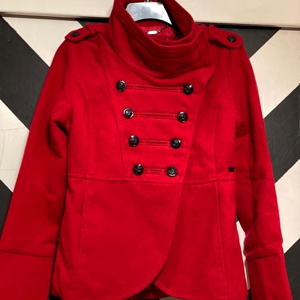 O'neill Double Breasted Military Coat Red Size S